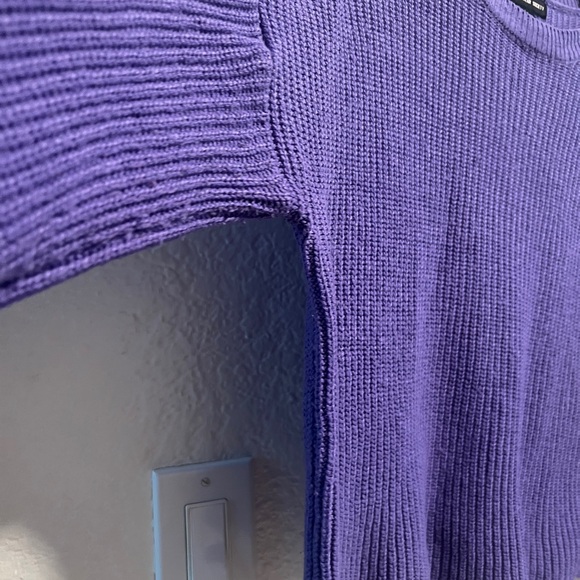 Women’s Short Sweater, Streetwear Society, Purple, Round Neck, Size XL - Picture 3 of 15